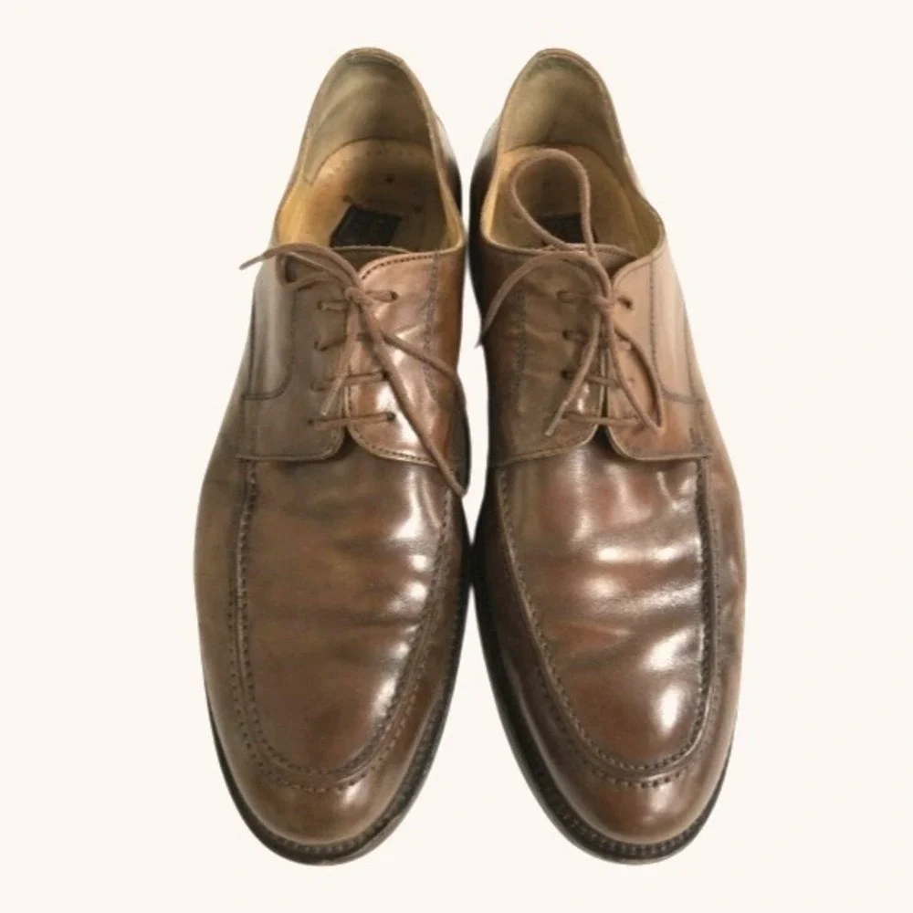 Mercanti Fiorentini Brown‎ Leather Mens Dress Shoes Size 11.5 Made in Italy